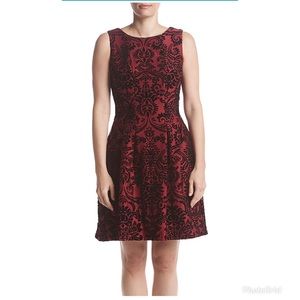 Gabby Skye Jacquard Print Fit & Flare Dress